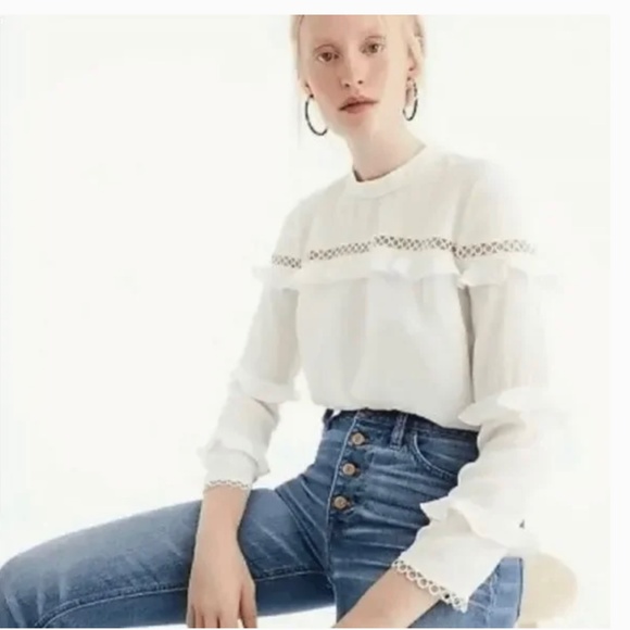 J Crew Ruffle Blouse - Picture 1 of 4